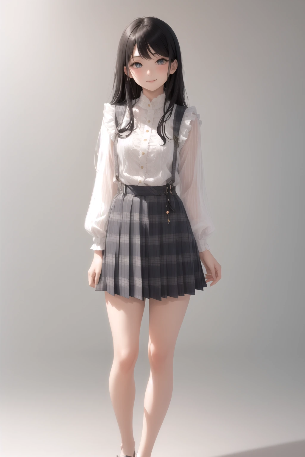 フリルブラウス＋サスペンダー