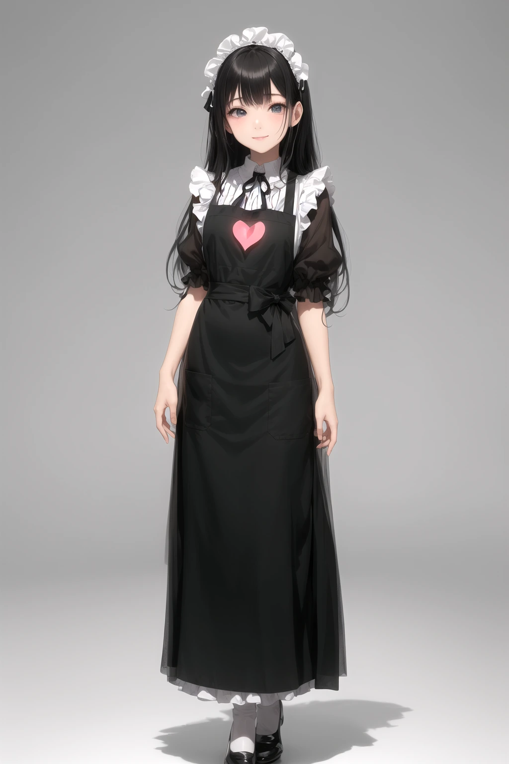 メイド風 ハートエプロン