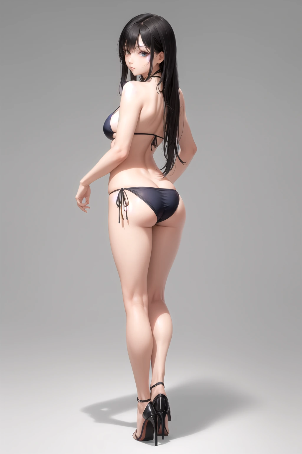 肩越しに振り返る