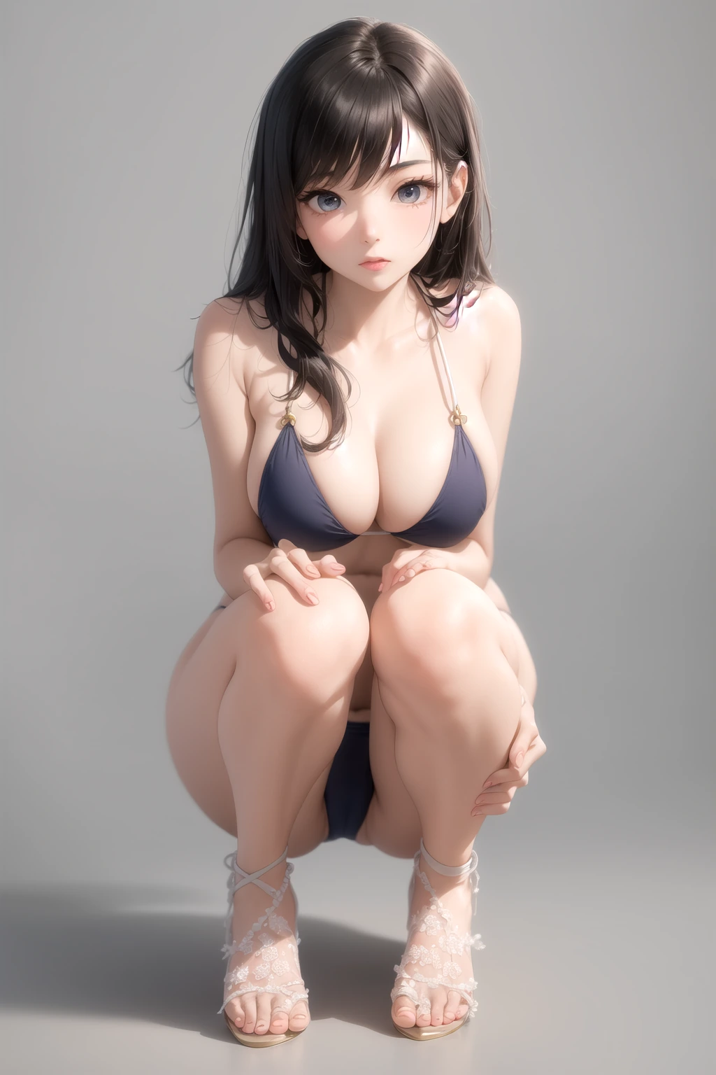 しゃがんでカメラ目線