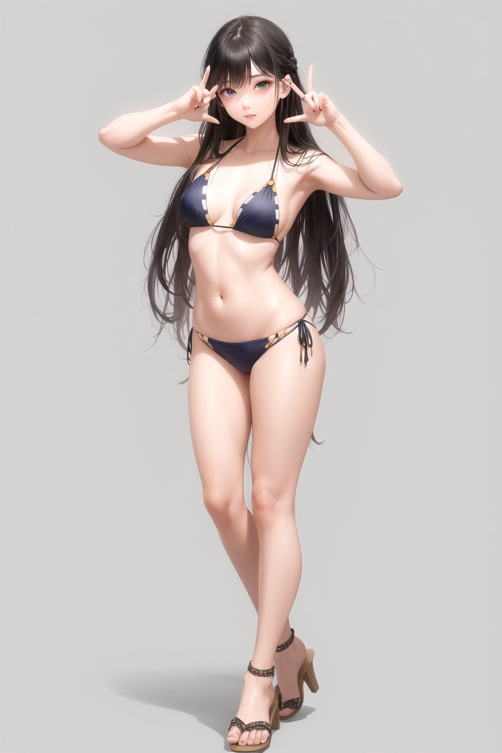 両手でピース