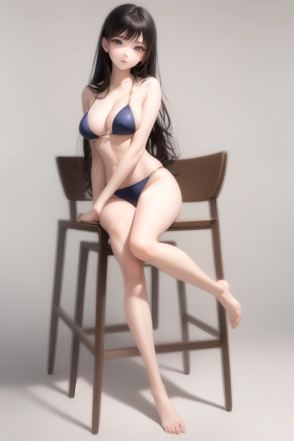 椅子で足を組む