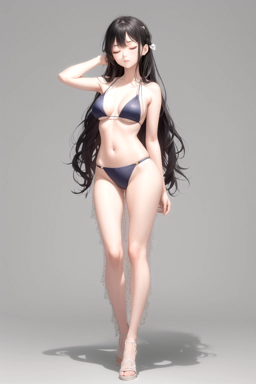 静かに目を閉じる