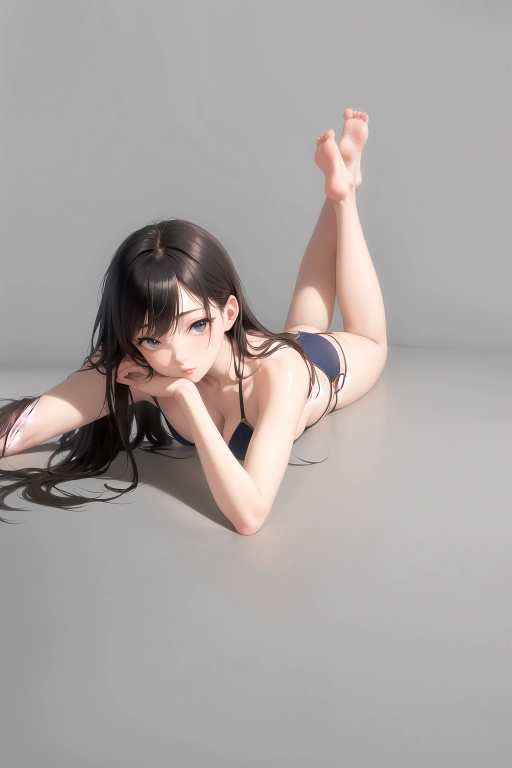 うつ伏せで脚クロス
