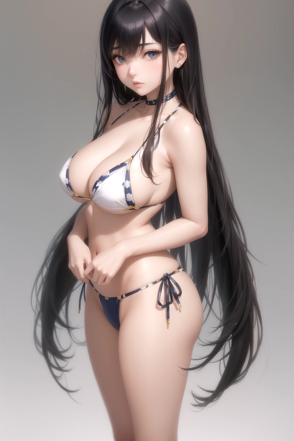 唇を軽く噛む