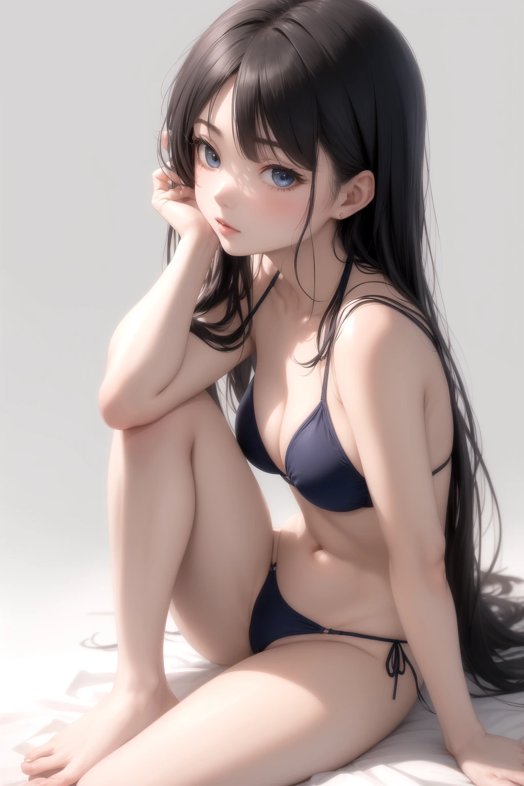 階段に腰掛け