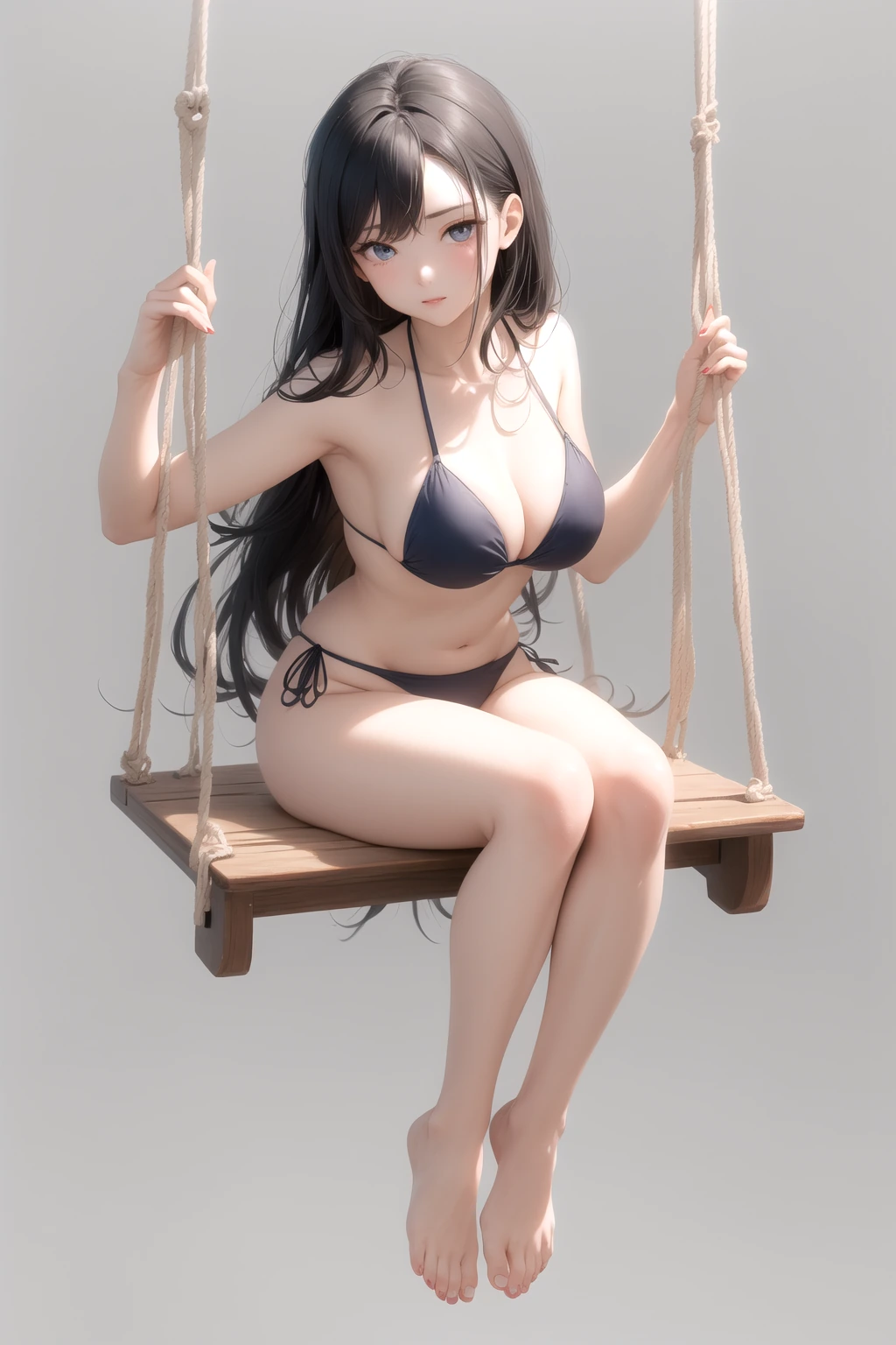 ブランコに座る