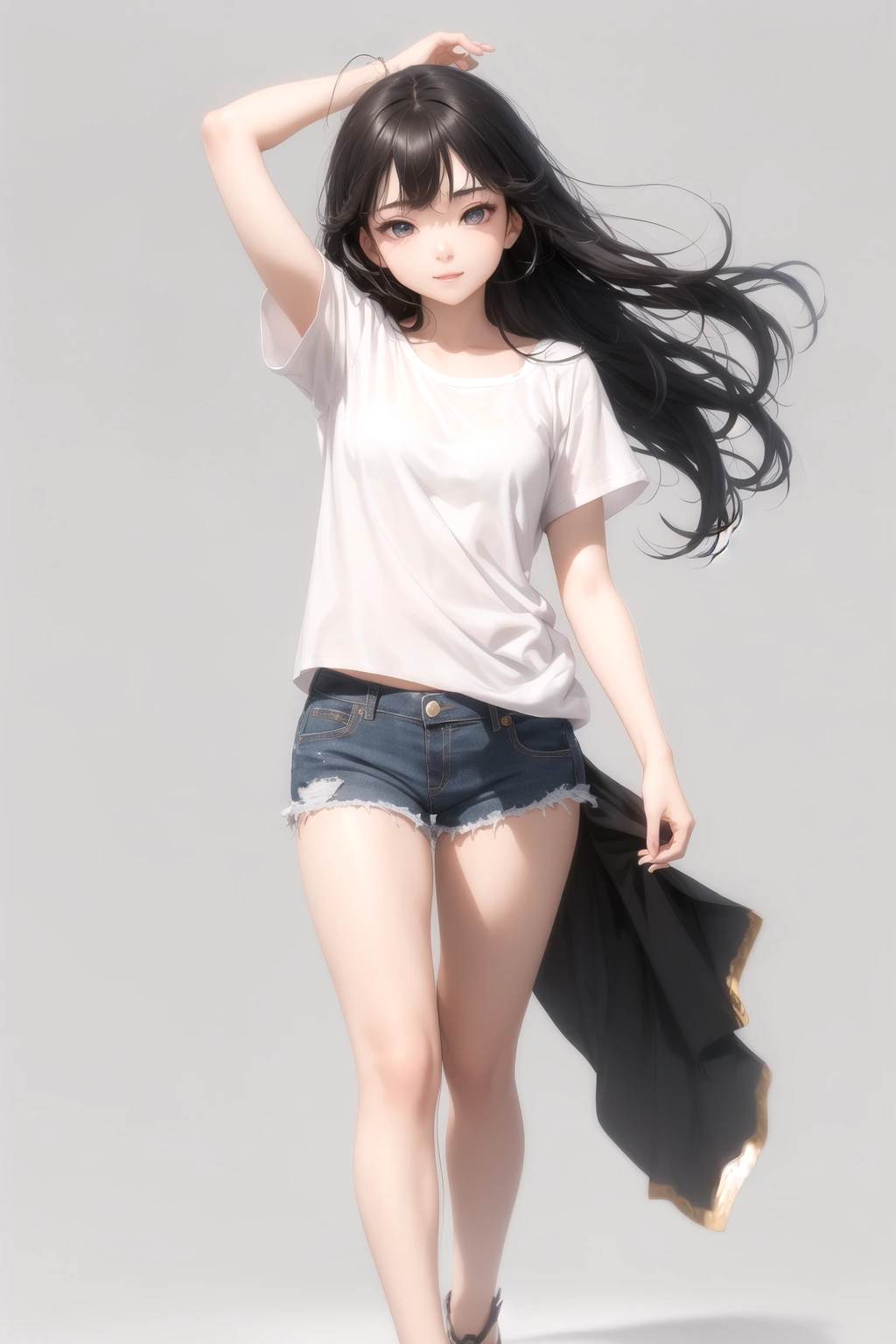髪をなびかせる