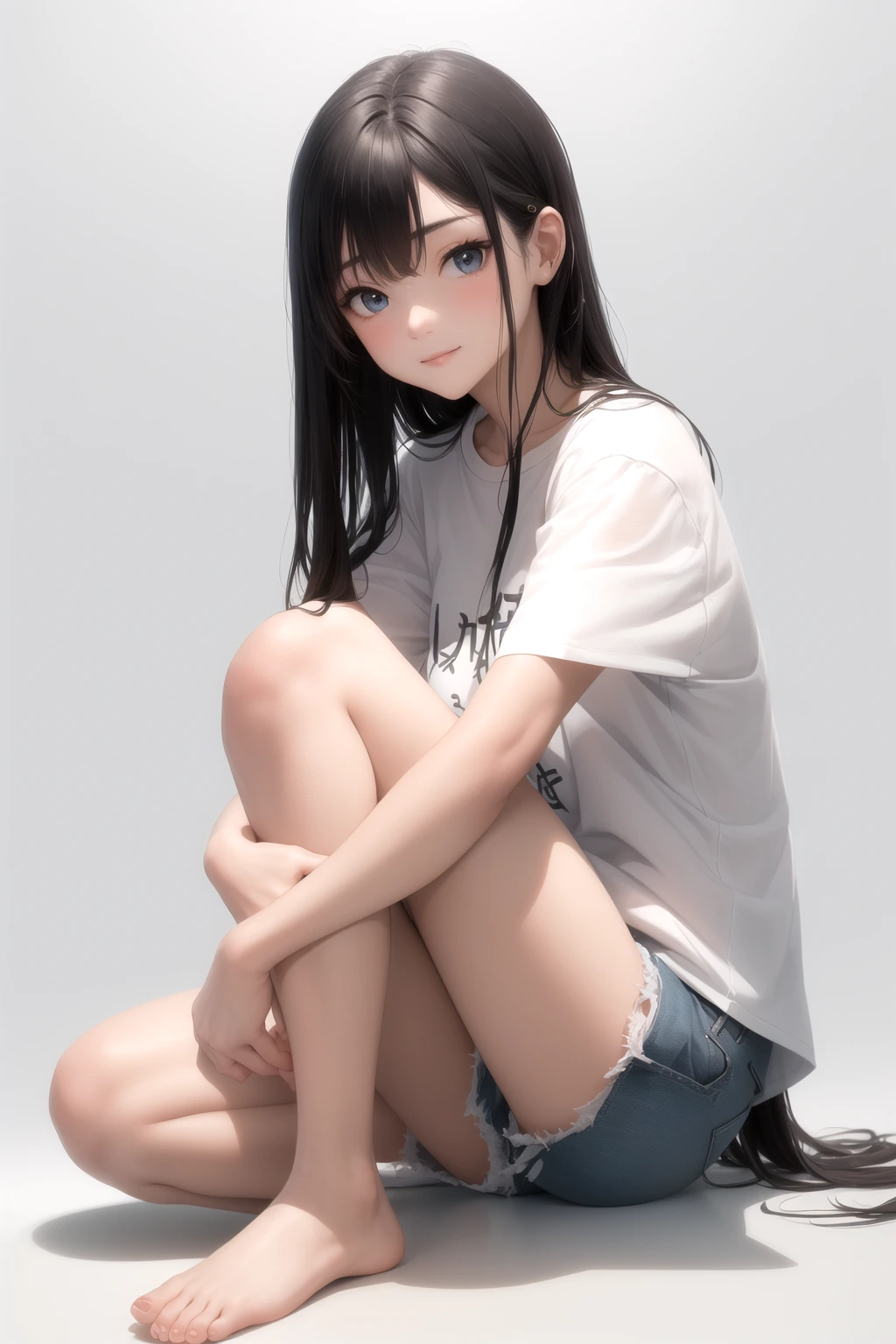 床で片膝立て