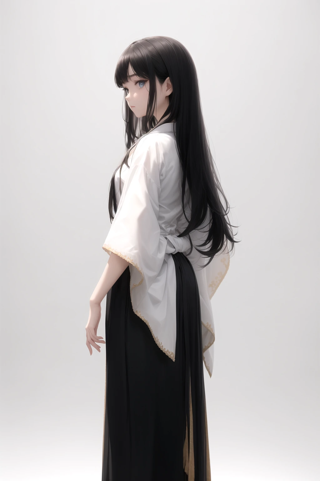抜き襟バックワンピ