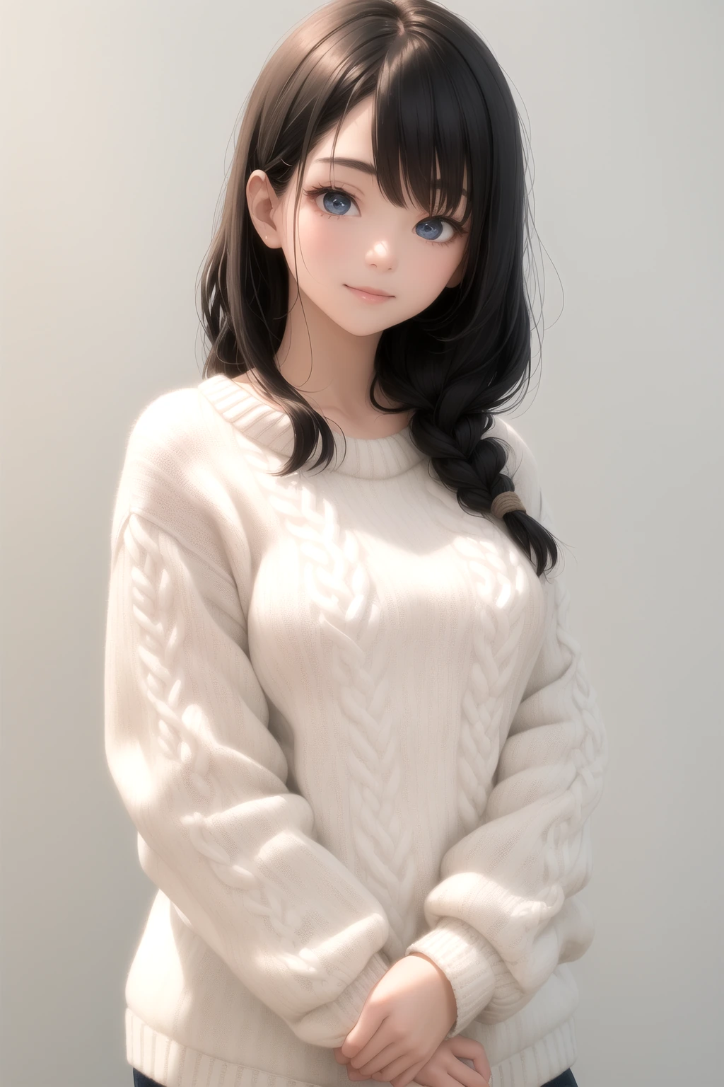 ケーブル編みニット（ローゲージ）