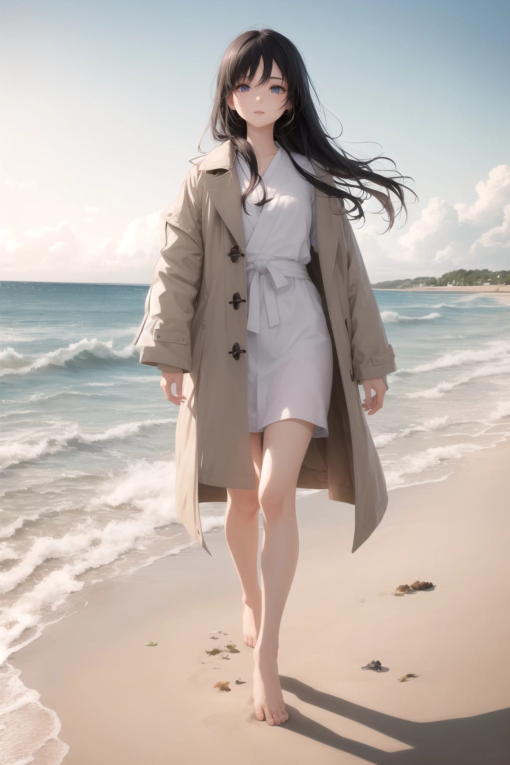 春の海辺