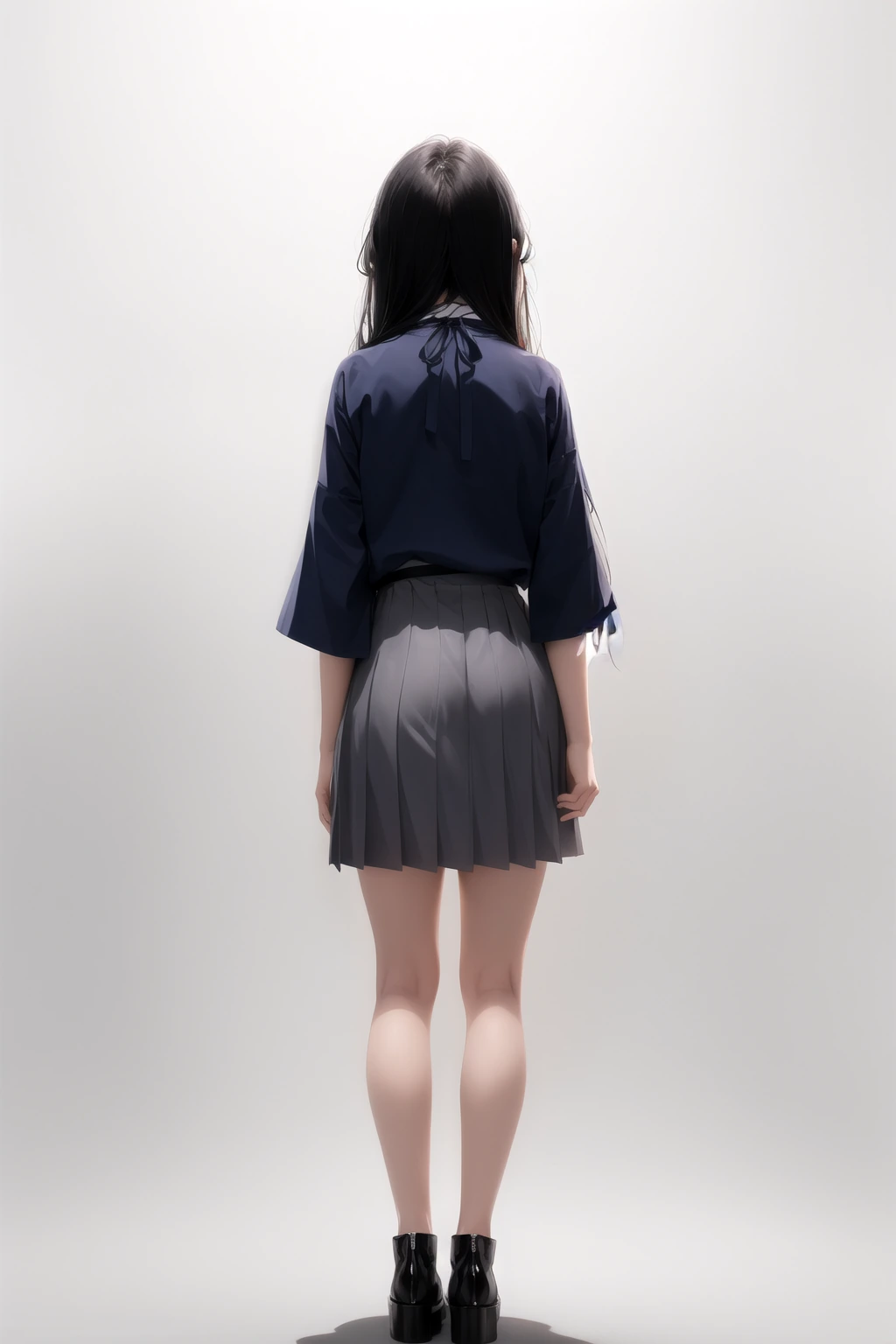 白丸襟＋紺ボレロ