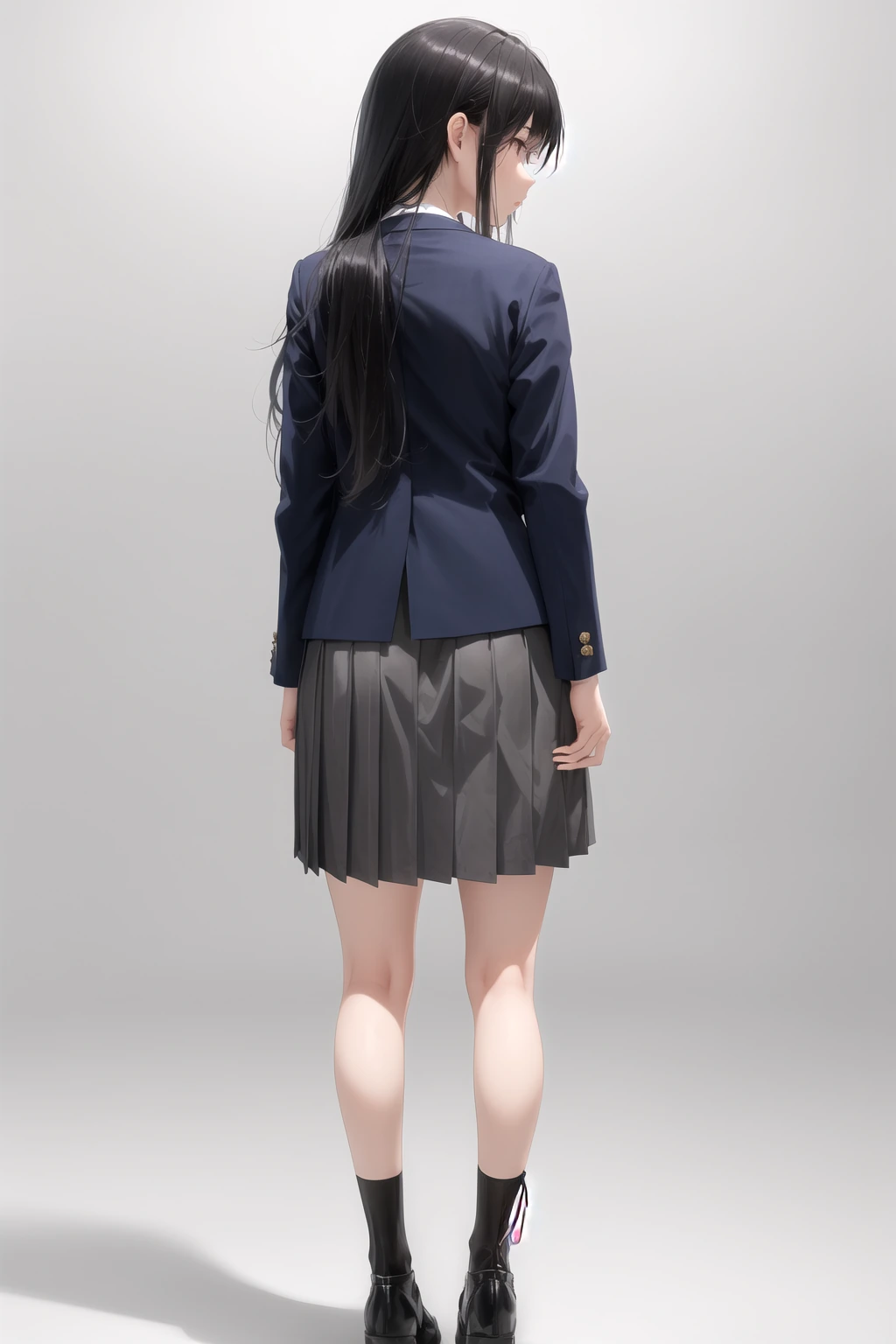 グレーロングプリーツ