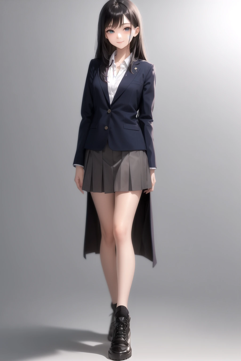グレーロングプリーツ