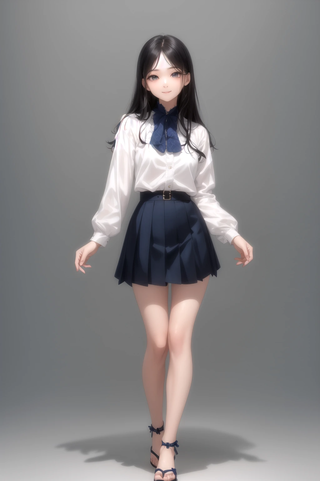 ハイネックフリルブラウス