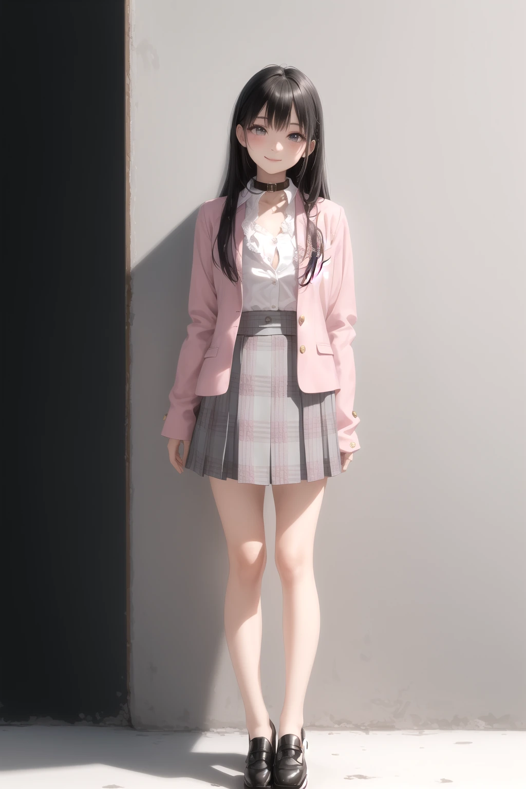 淡ピンクブレザー＋白イートン襟