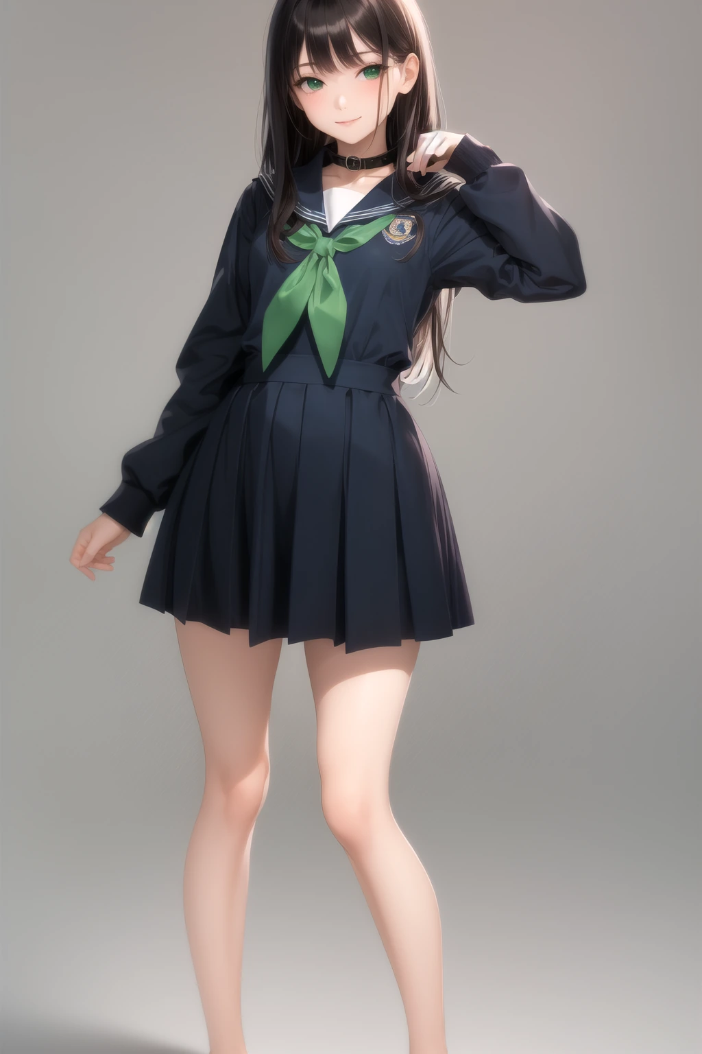 緑襟セーラー