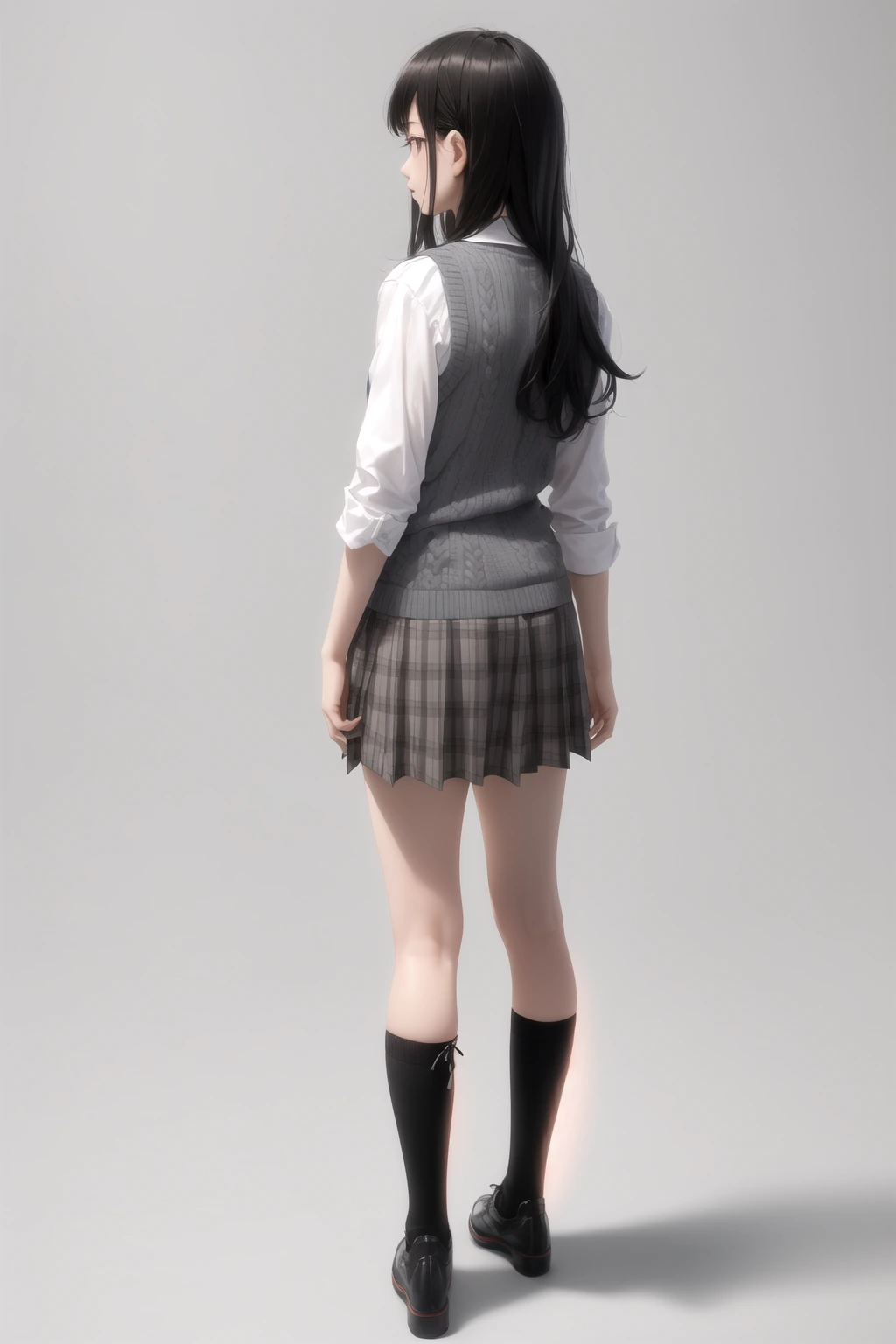 ベスト×ネクタイ×グレンチェック