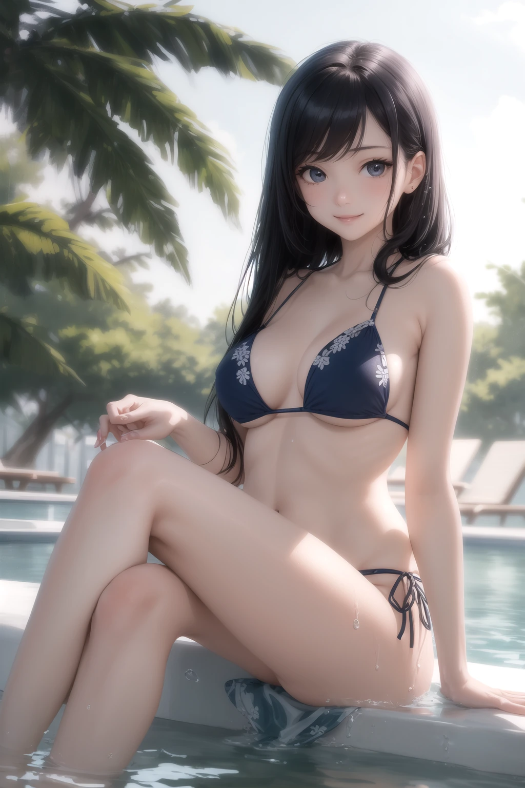 足だけ水に浸ける