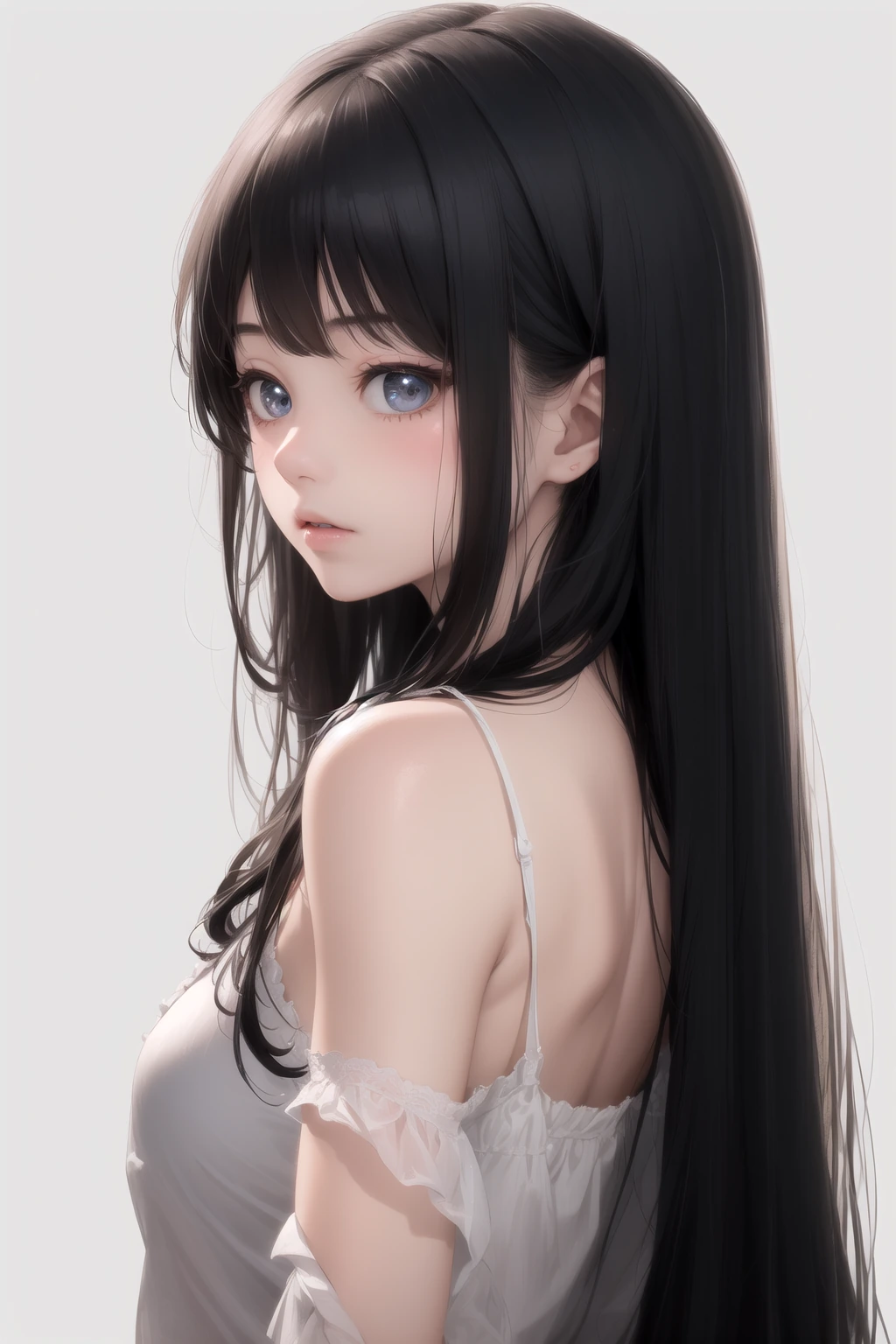肩越しにこちらを