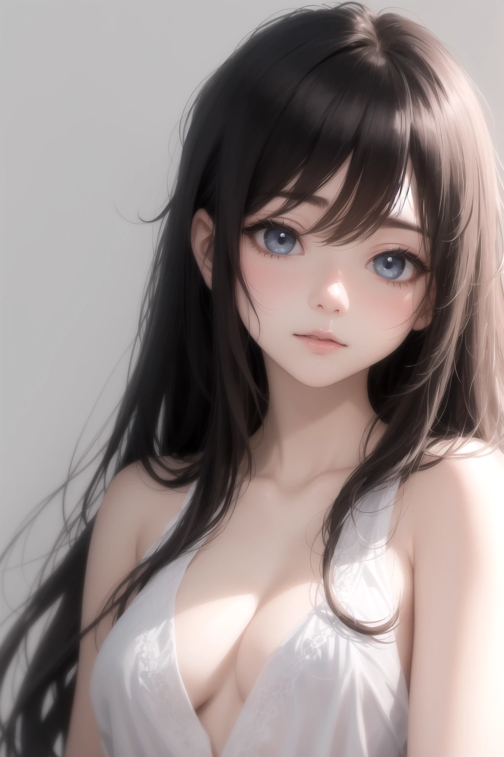 頭上から×目を閉じ顔を上げる