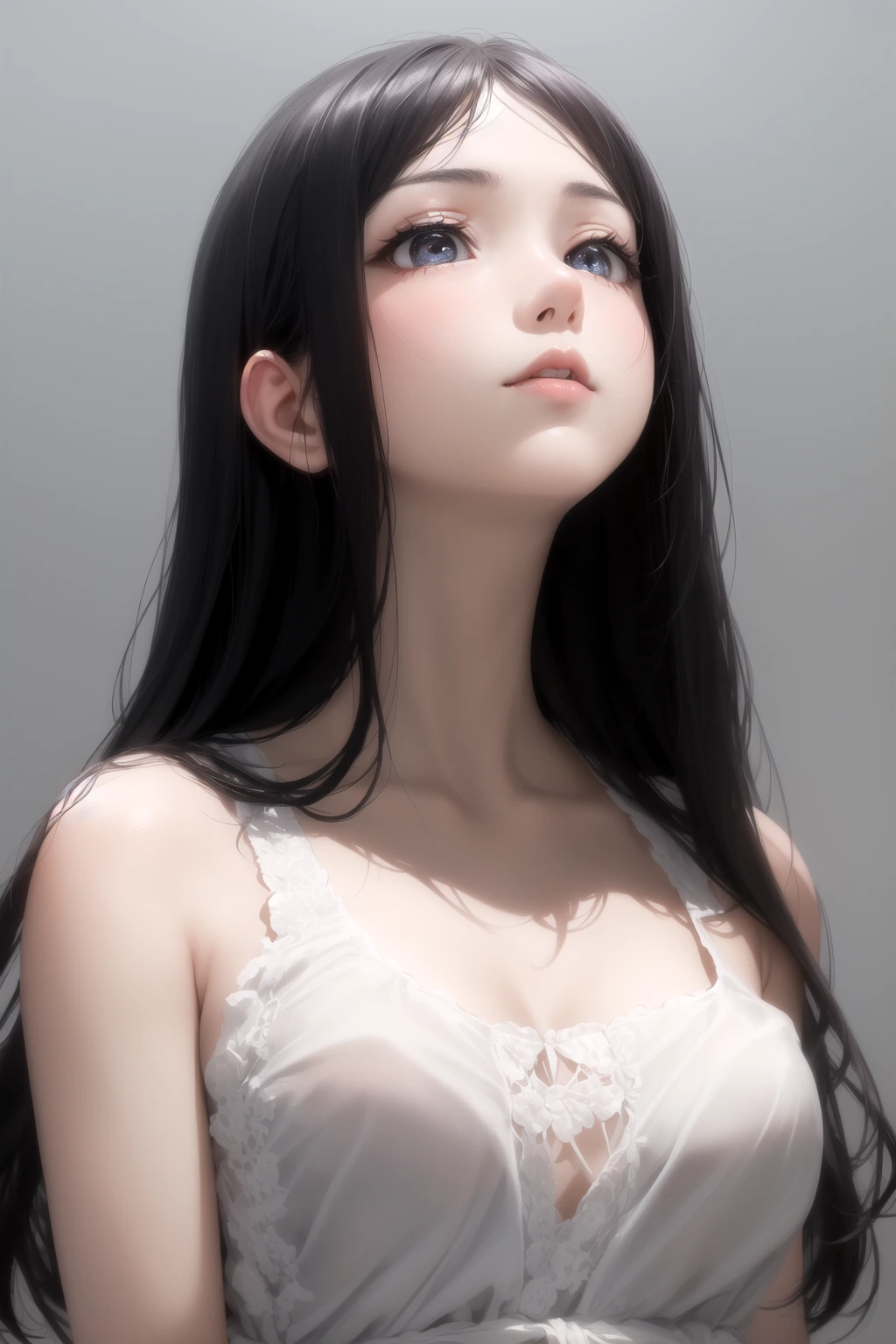 上目遣い強め×ほぼ真上
