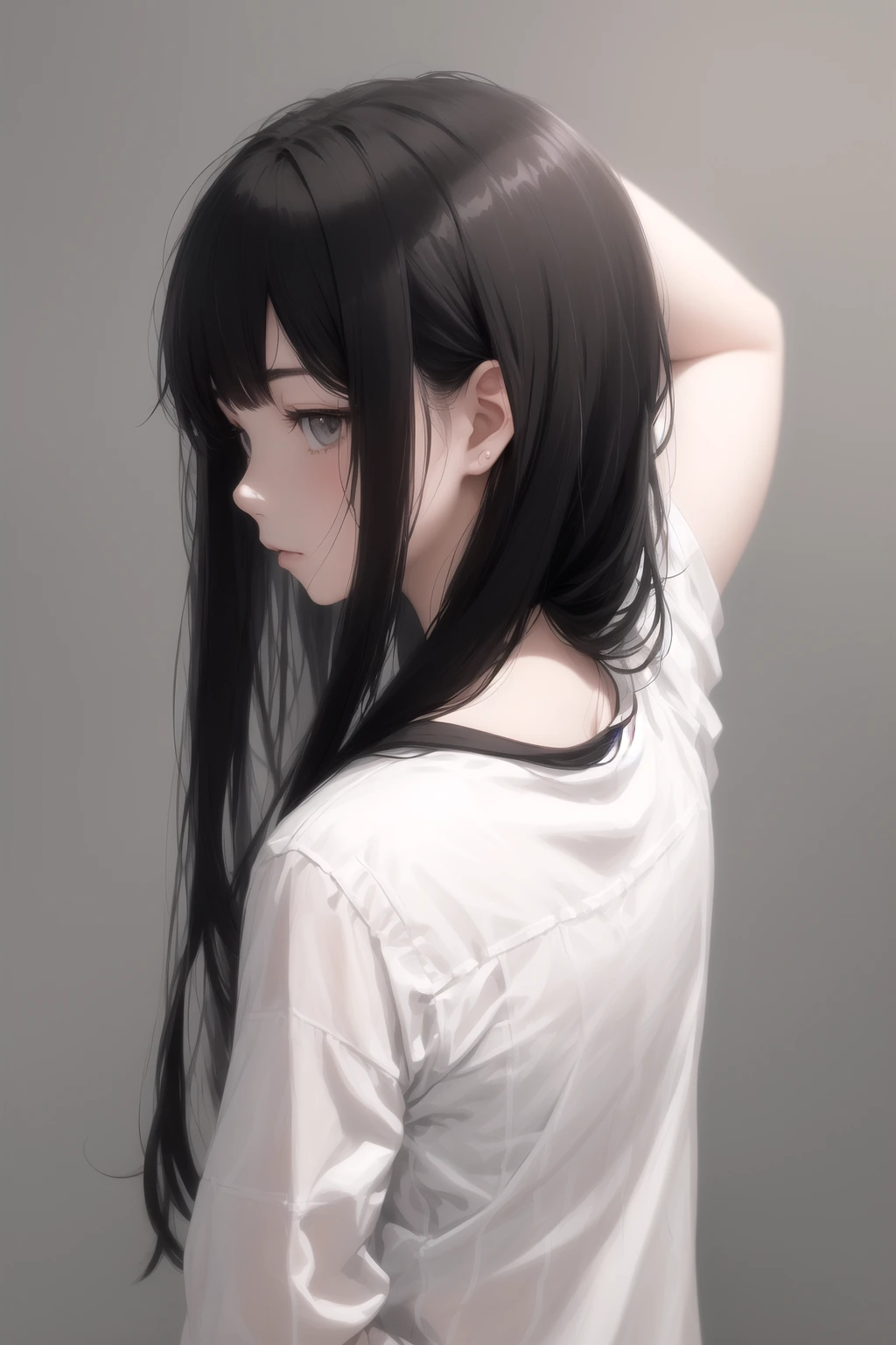 センター分け（前髪なし）
