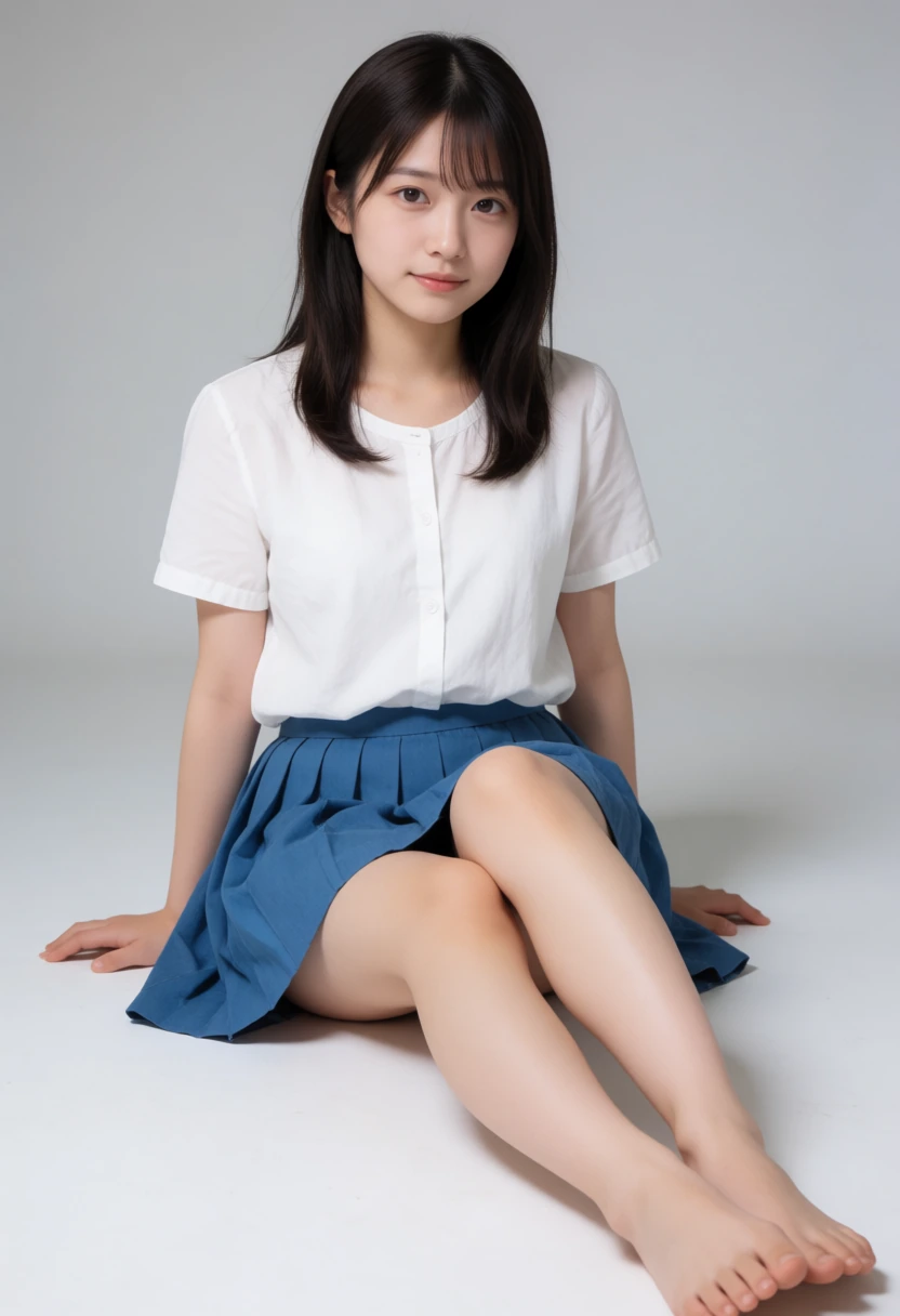 脚を前に伸ばす