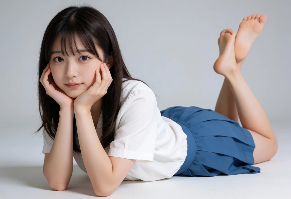 うつ伏せ頬杖
