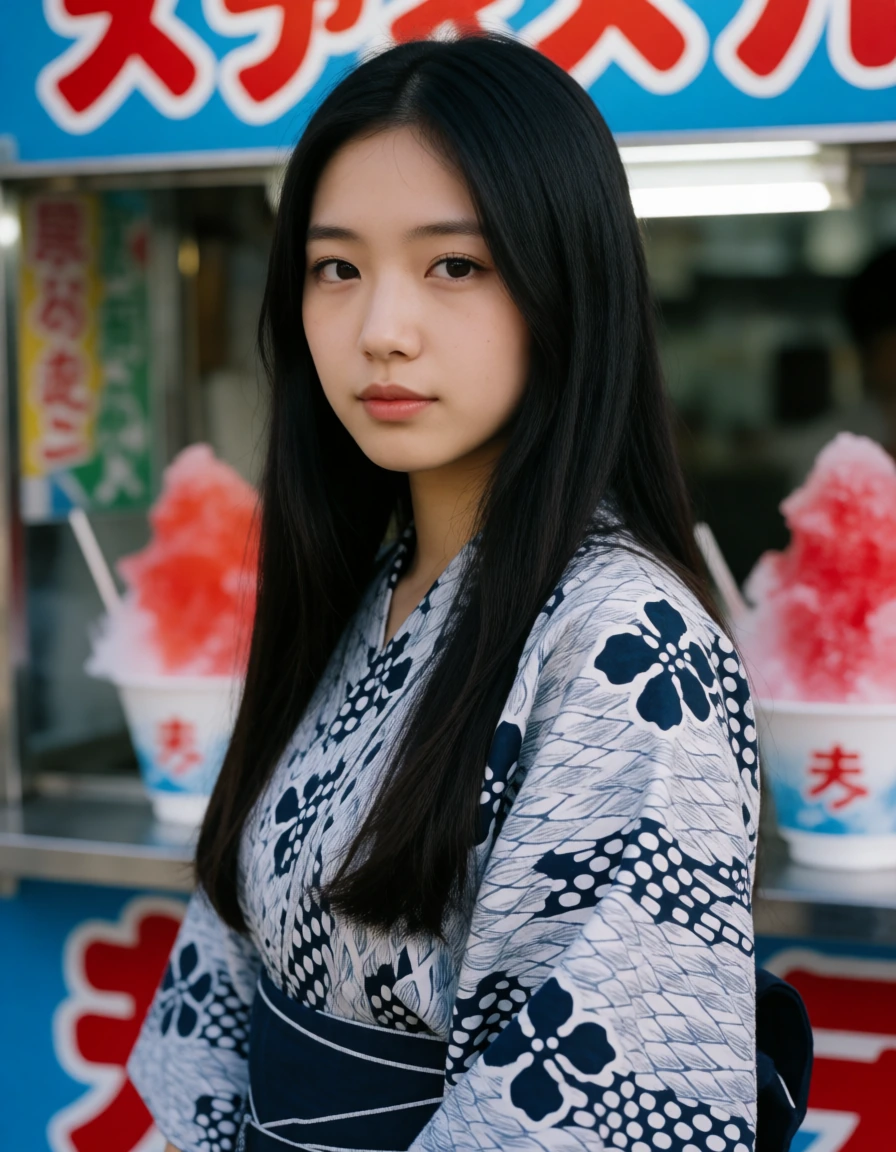 屋台の前