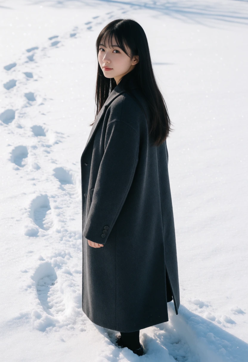 雪の中の足跡