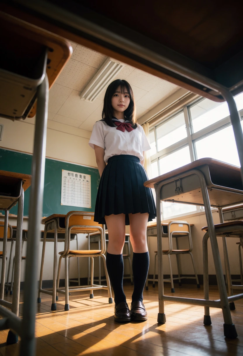 教室・床から見上げる