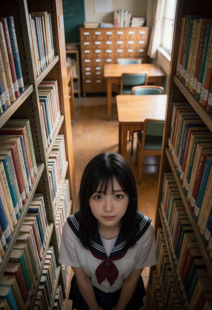 図書室・書架の頂から