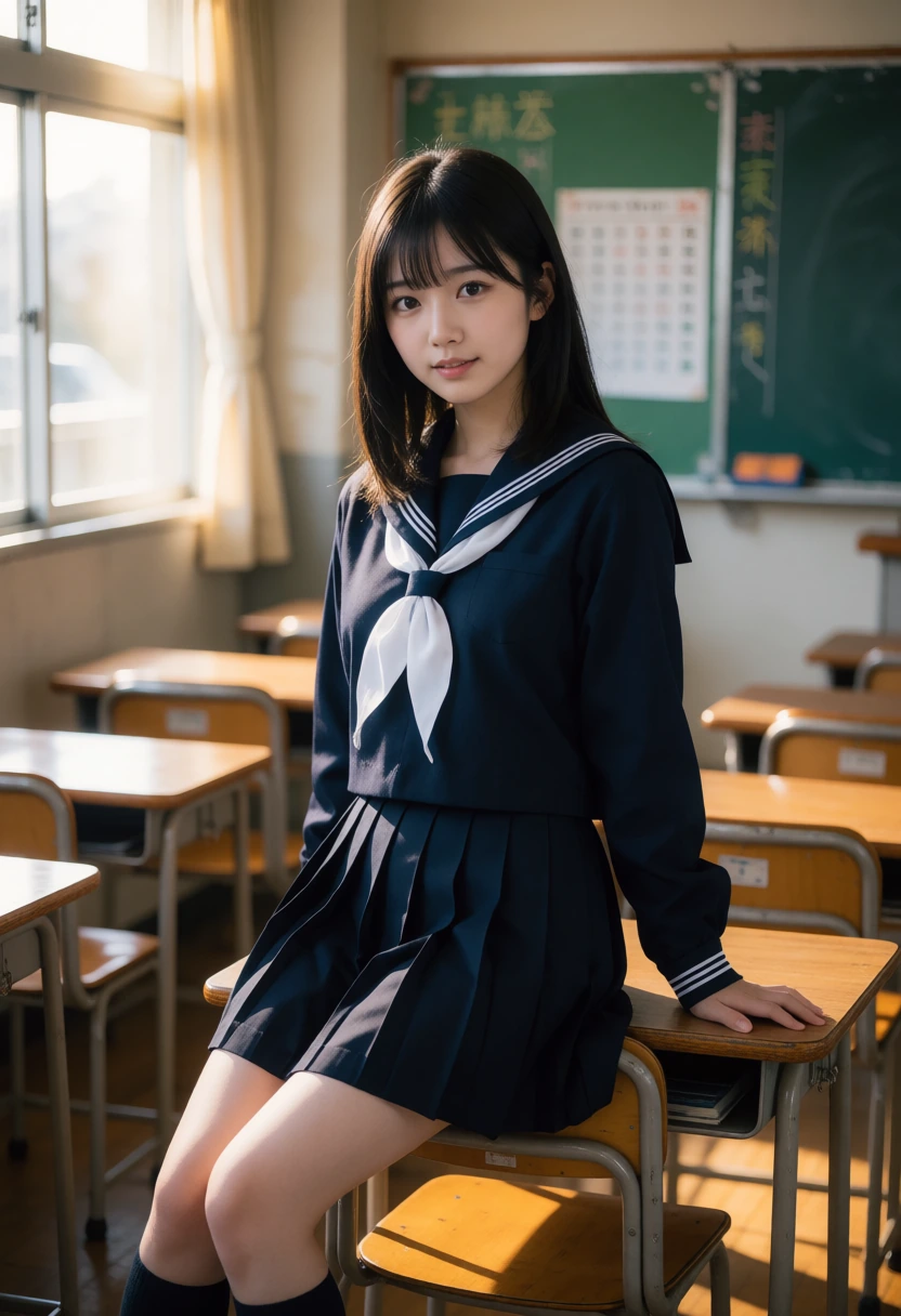 教室・かぶり型セーラー(紺)