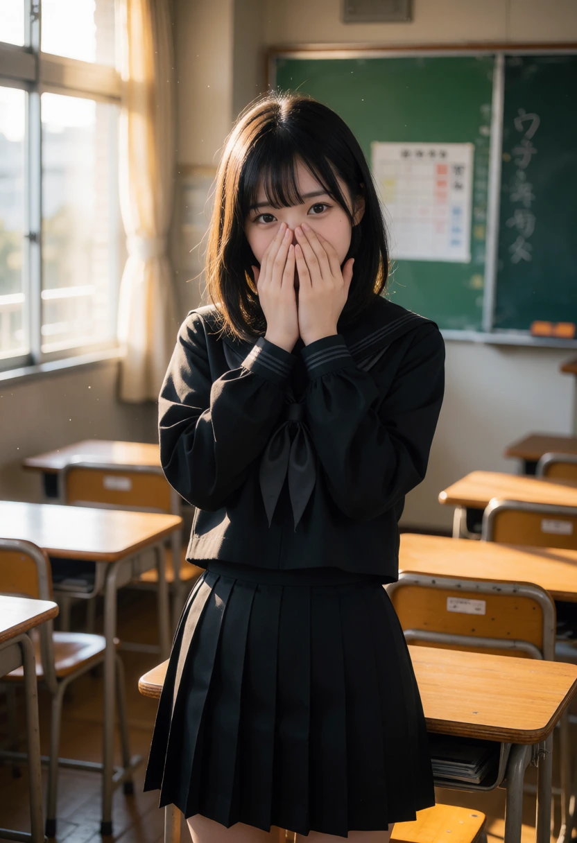 教室・黒セーラー