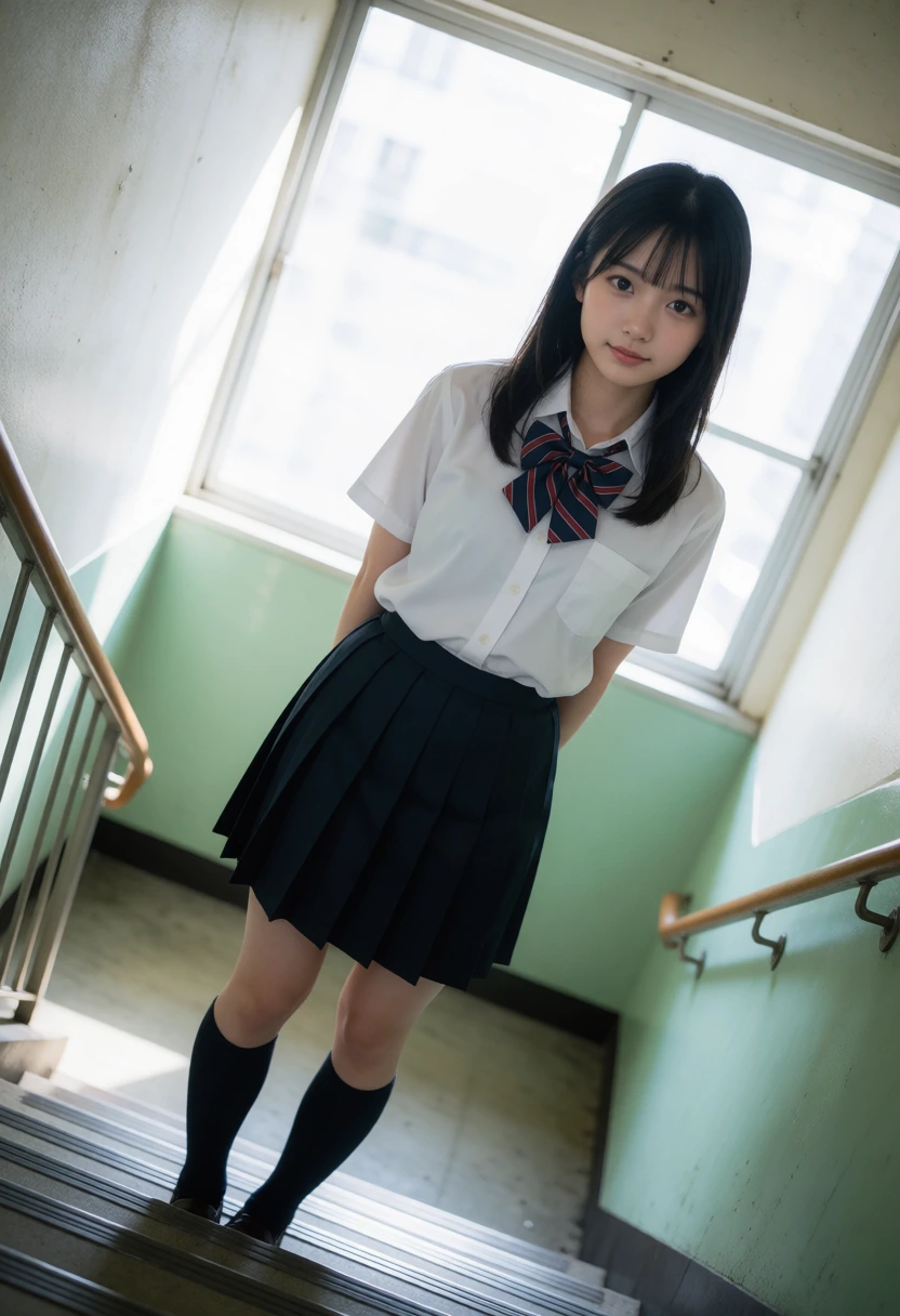 学校の階段・ネクタイ(ストライプ)