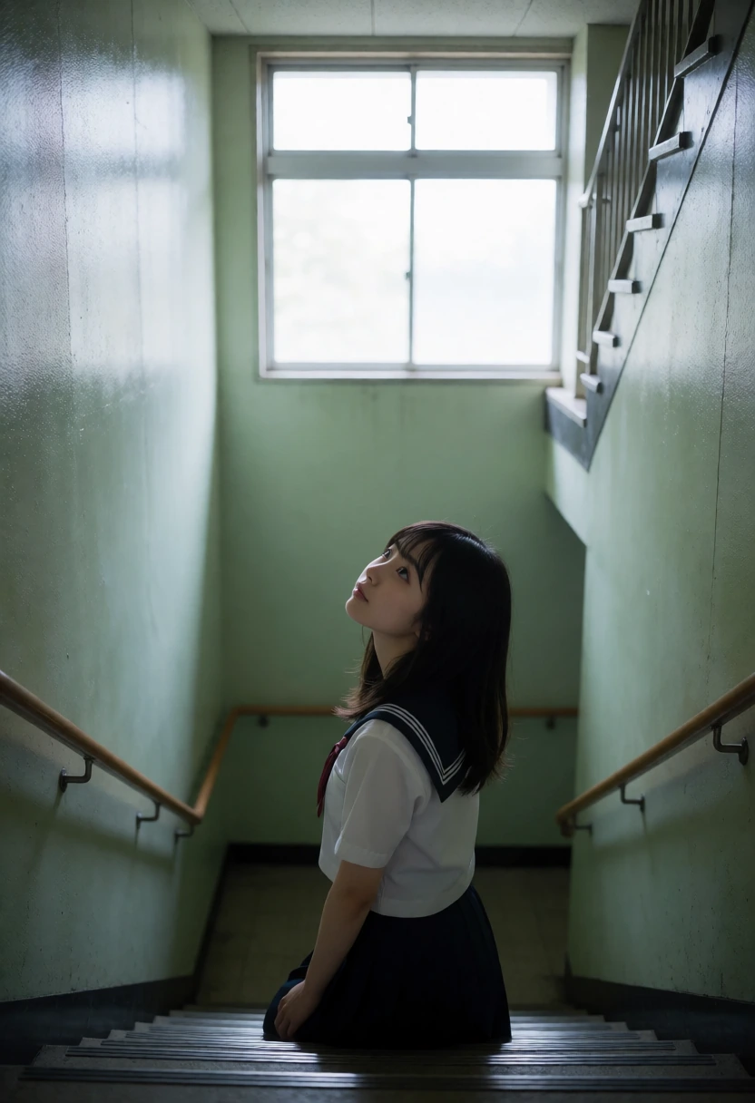 学校の階段・階段の底