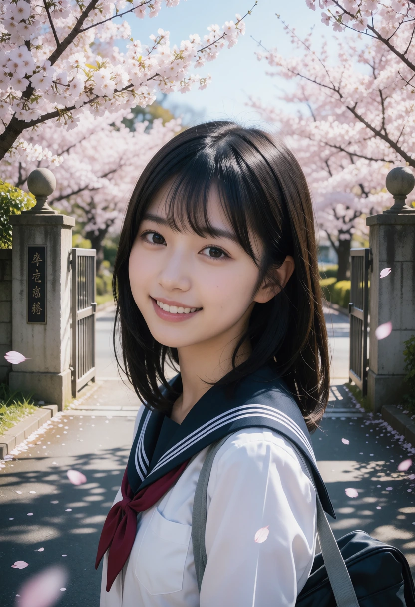 校門・泣きそうで笑う