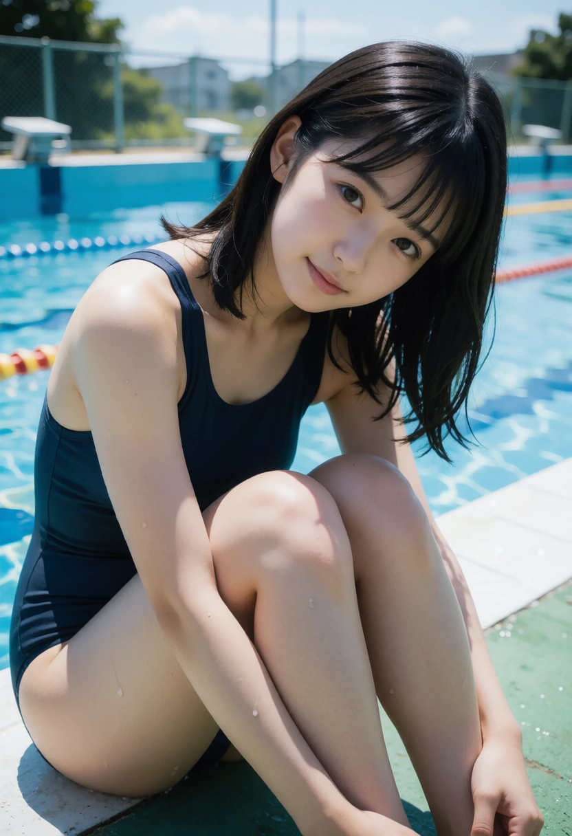 学校のプール・スクール水着(旧タイプ)