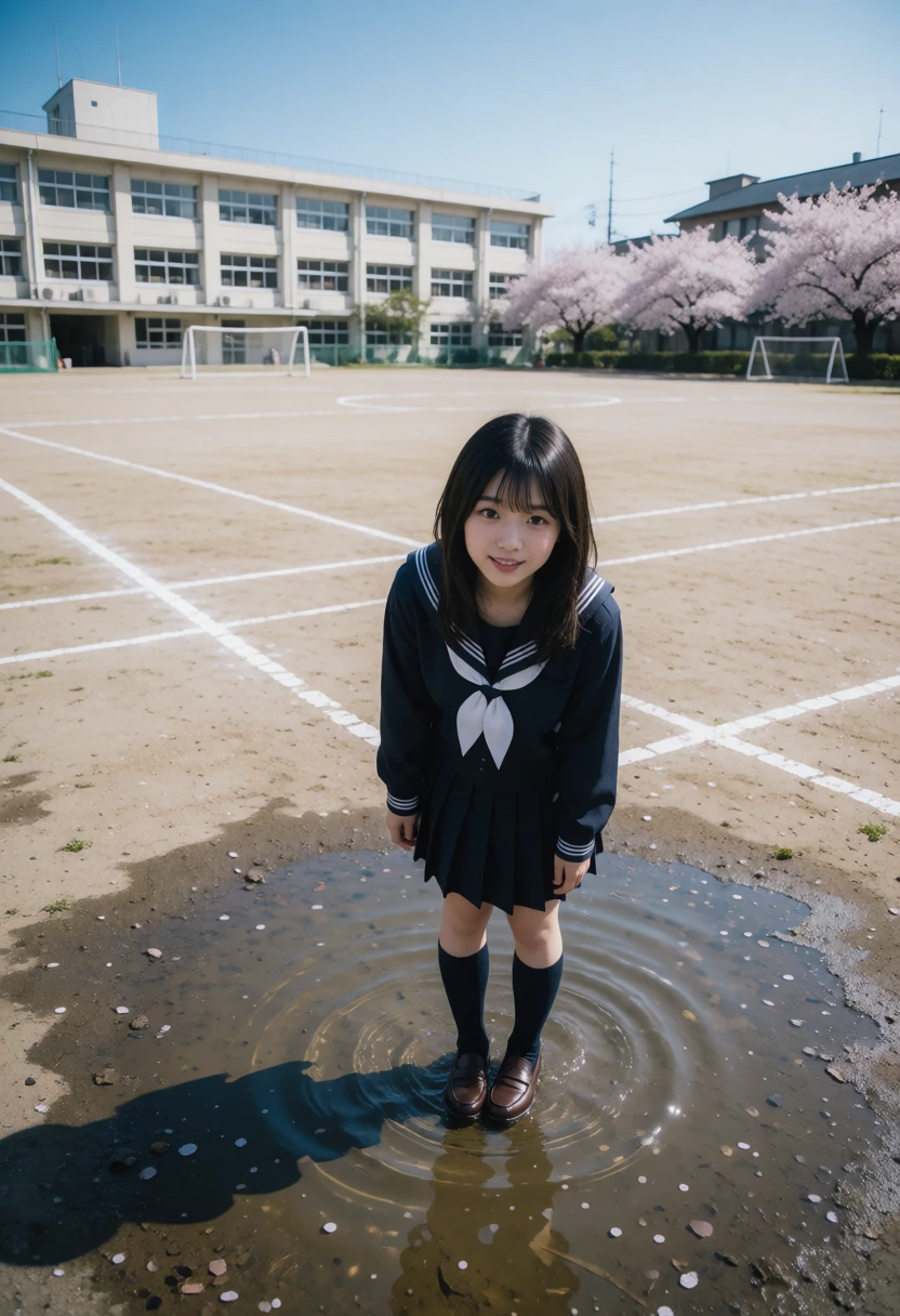 校庭・雨上がりの水たまり