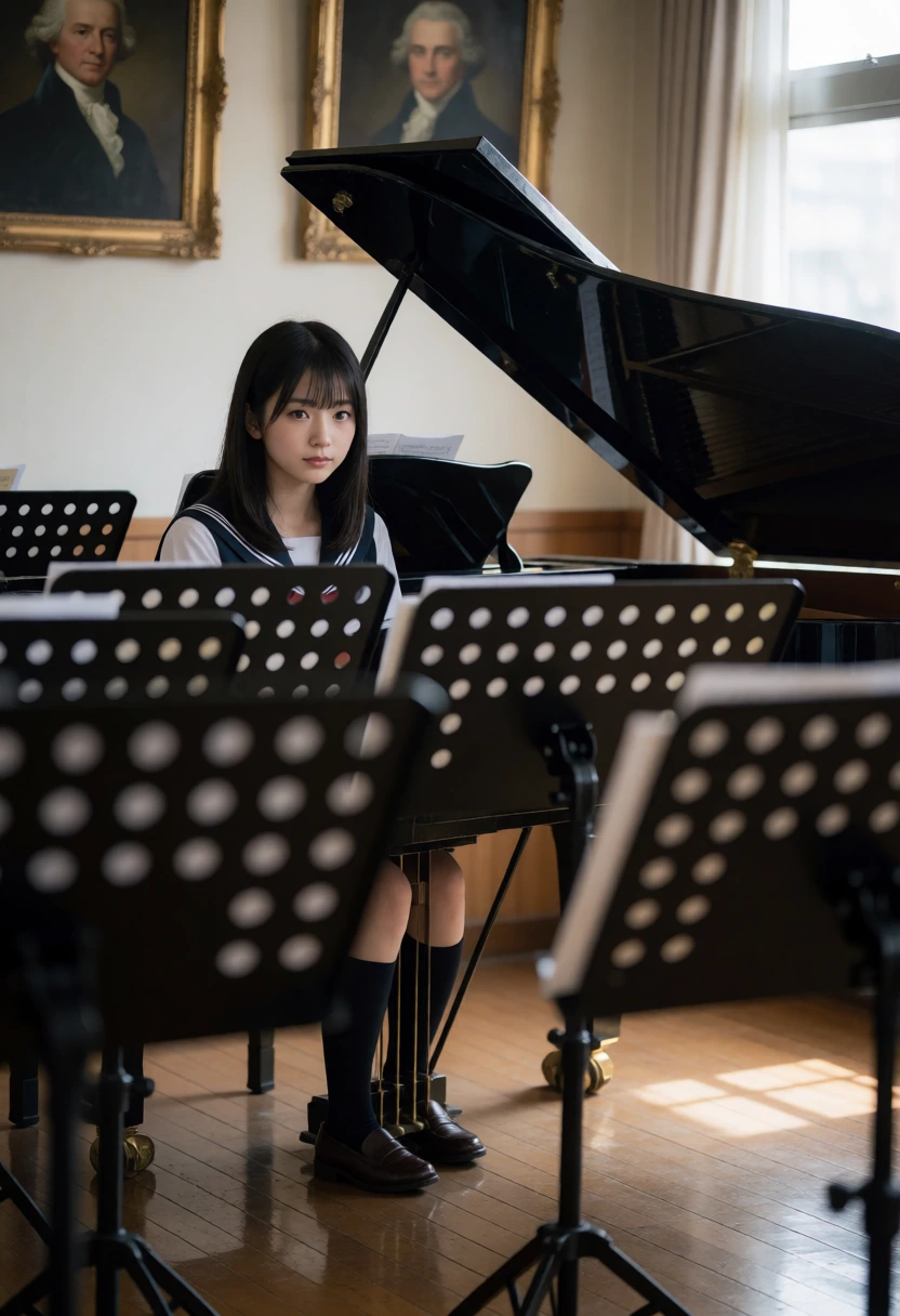 音楽室・譜面台越し