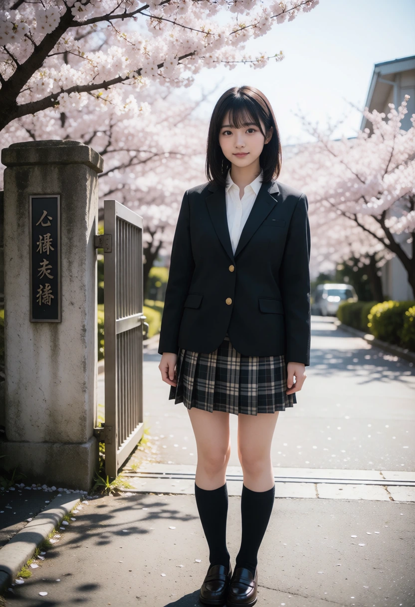 校門・黒ブレザー
