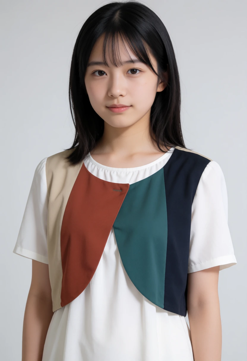 カラーブロック非対称ボレロ