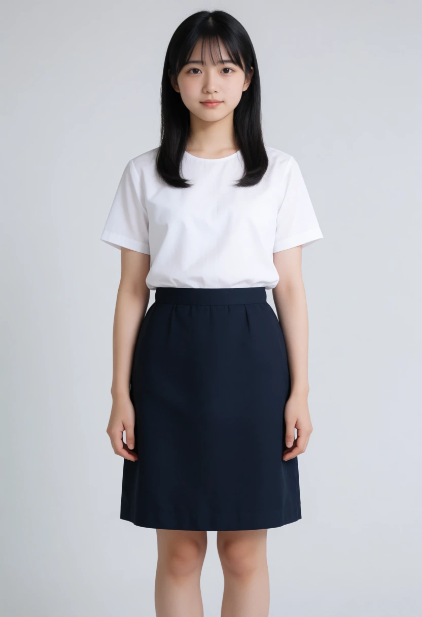 プリーツなしストレート