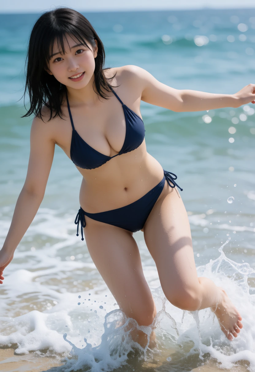 波でバランスを崩す