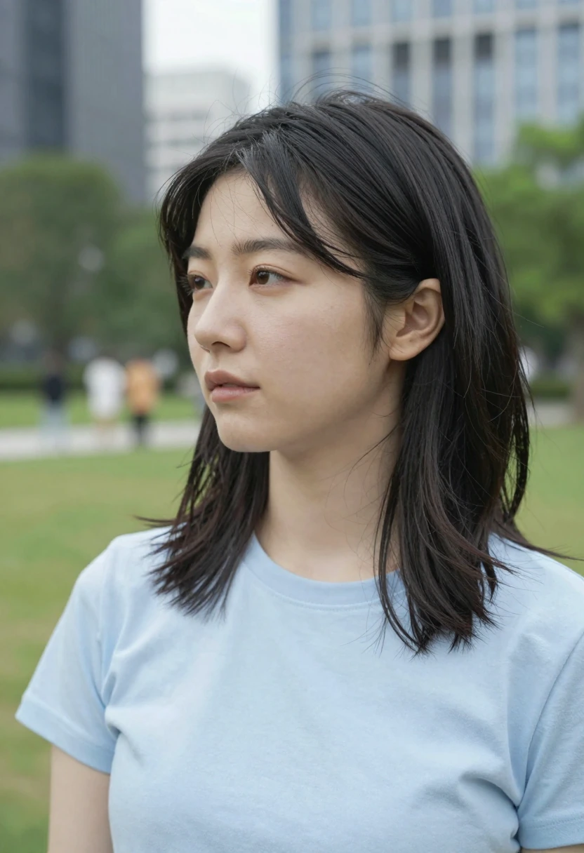 横を見る