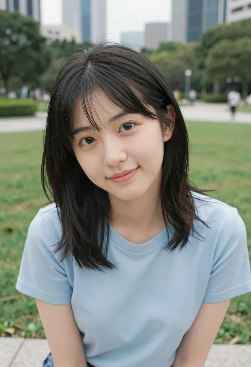 高俯瞰×上目で微笑む