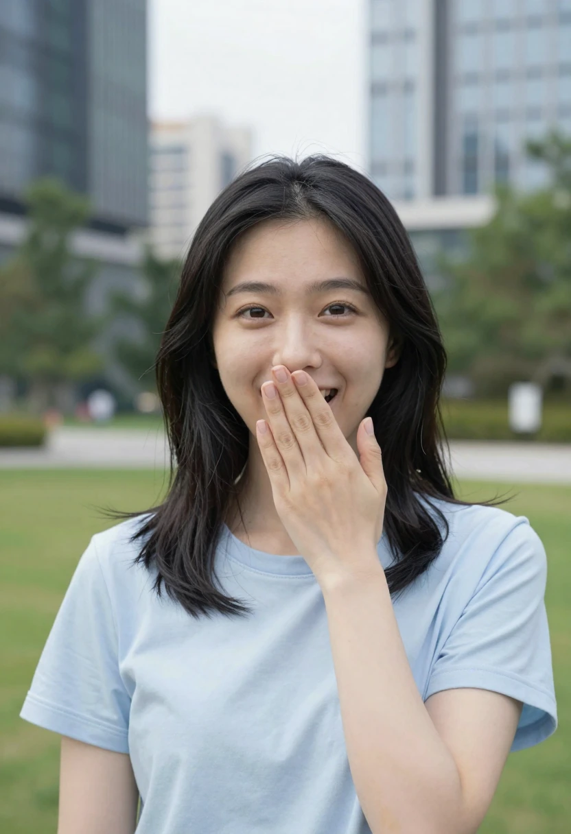 手で口を覆う驚き（covering mouth）