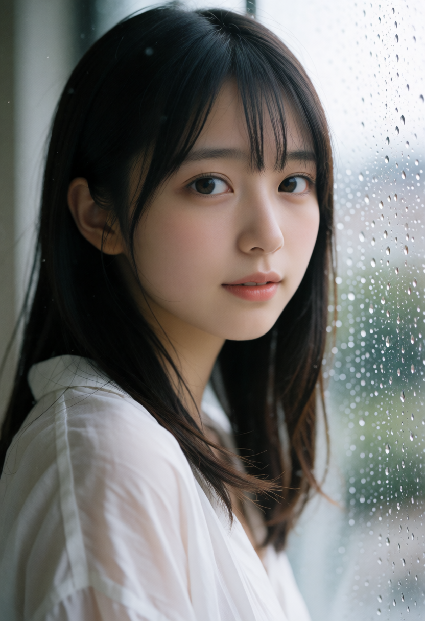 選外: 挑戦: 濡れガラス越しの寄り